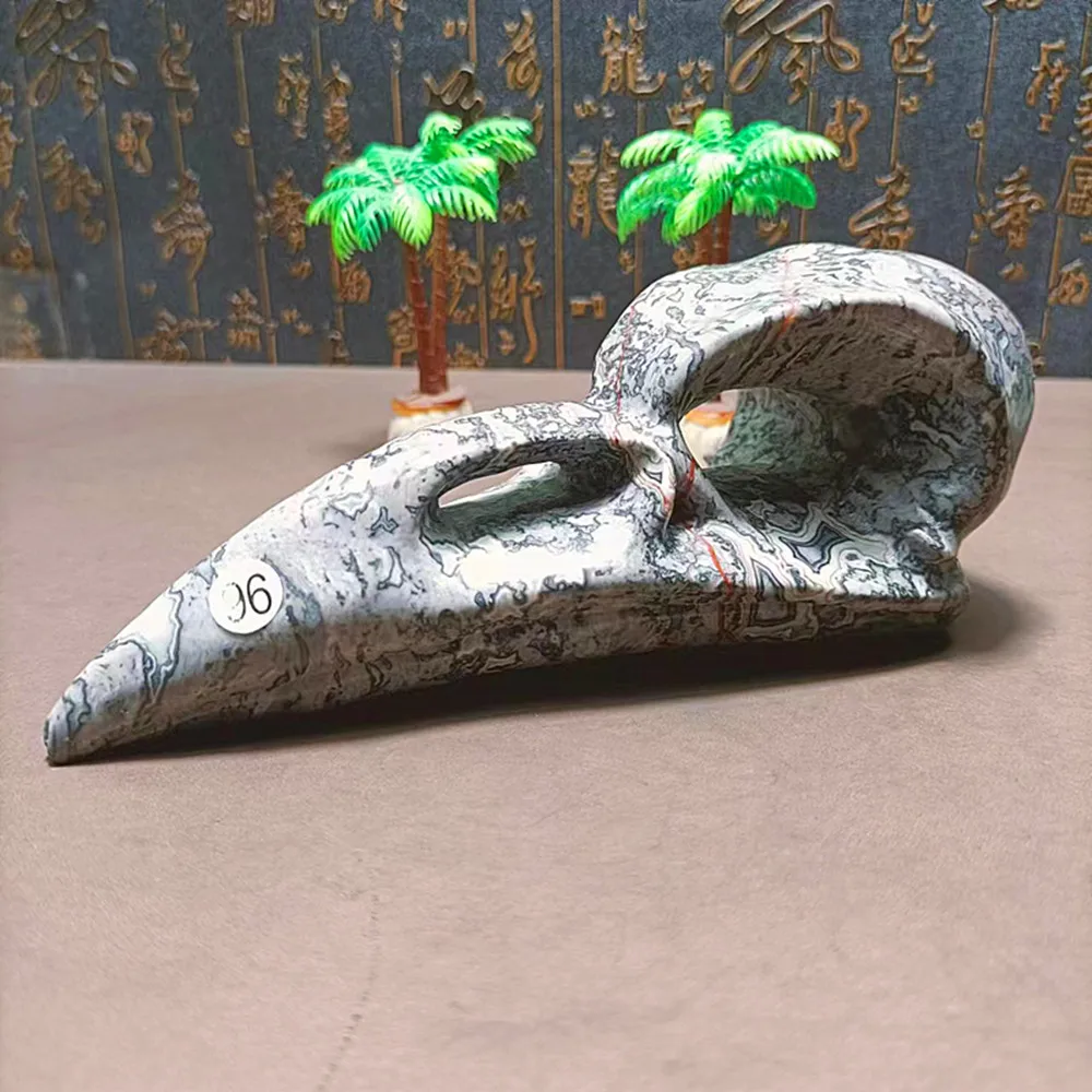 Новый кварцевый кристалл природного энергии птичий череп рейки домашний декор