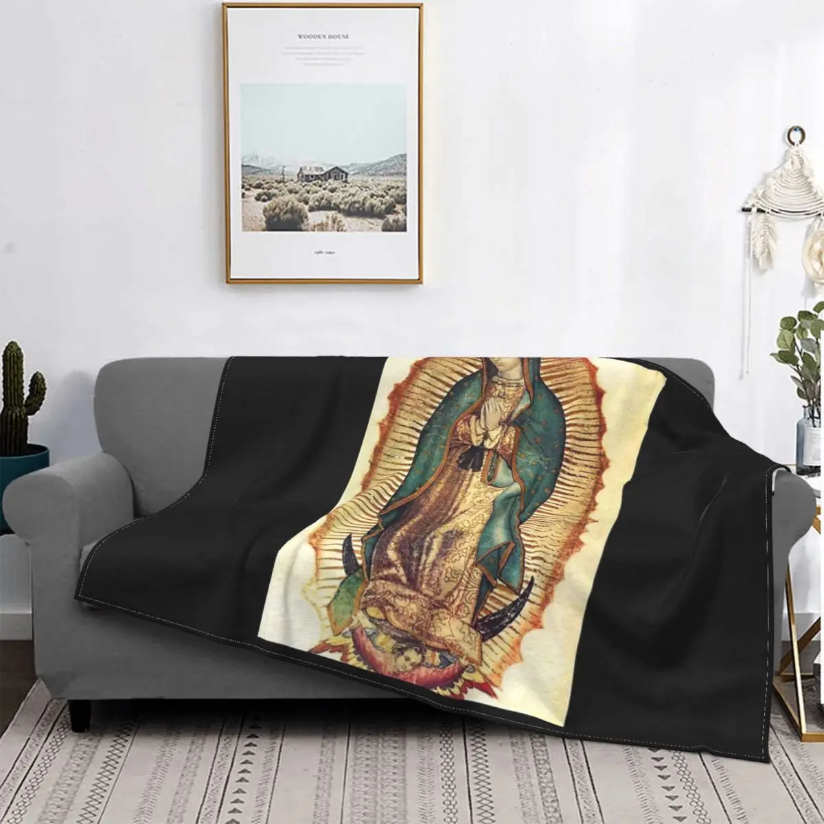 

Manta de la Virgen María de Nuestra Señora de Guadalupe, colcha a cuadros, toalla de playa, manta térmica, toalla de playa de lu