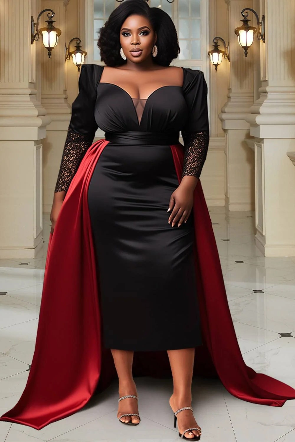 Золотые атласные платья миди с баской для женщин