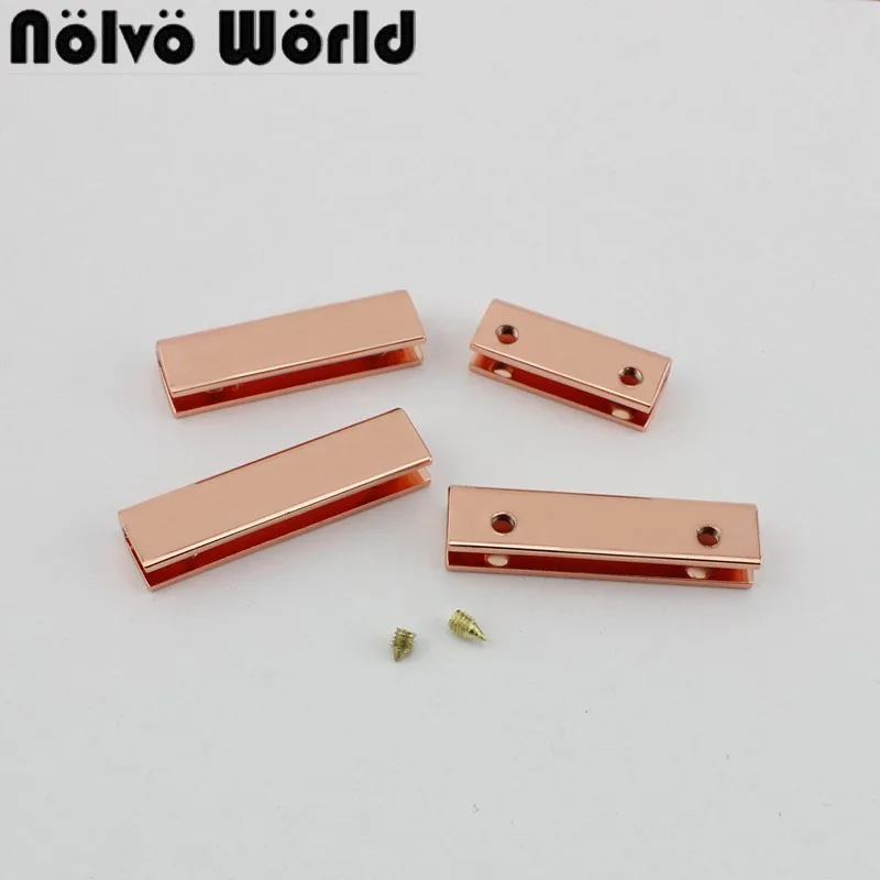 10-50pcs 8 colors 4 size 20mm 25mm 34mm 38mm Rose gold color purse decoration end clips by screws,bag strap cover clasp in screw