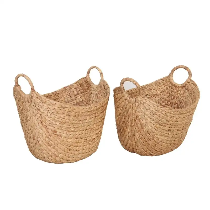 

Natural Water Hyacinth Boat Basket, Set of 2