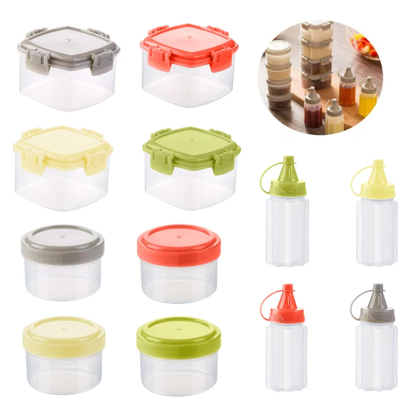 Squeeze Bottle Seasoning Box Portable Salad Dressing Contain