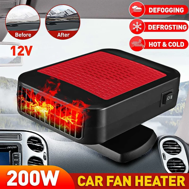 

12V 200W Car Heater Electric Cooling Heating Fan Warmer Electric Dryer Windshield Defogging Demister Defroster