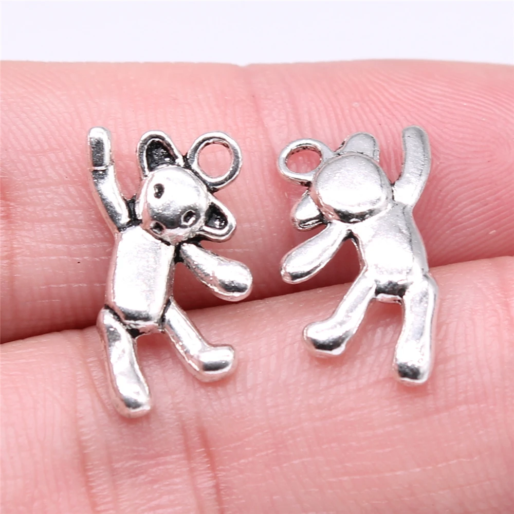 

120pcs 19x10mm Cute Bear Charm Kawaii Bear Charms Wholesale Dancing Bear Charms Wholesale DIY Accessories For Jewelry Making