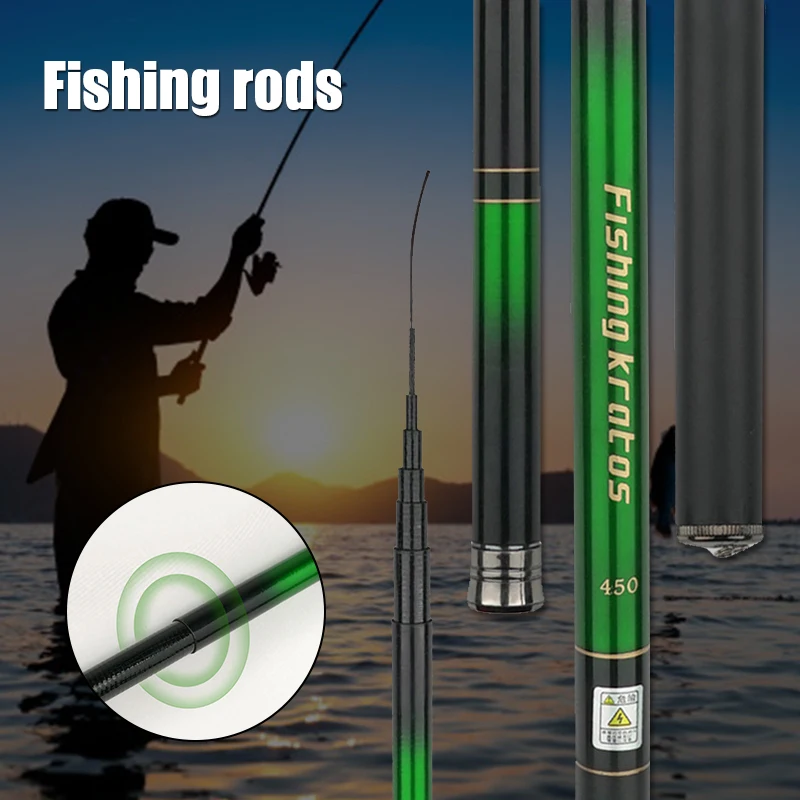 

3.6M 4.5M 5.4M 6.3M Telescopic Shore Fishing Rod Freshwater Stream River Handle Pole Travel Feeder Rods Carp Fishing Equipment