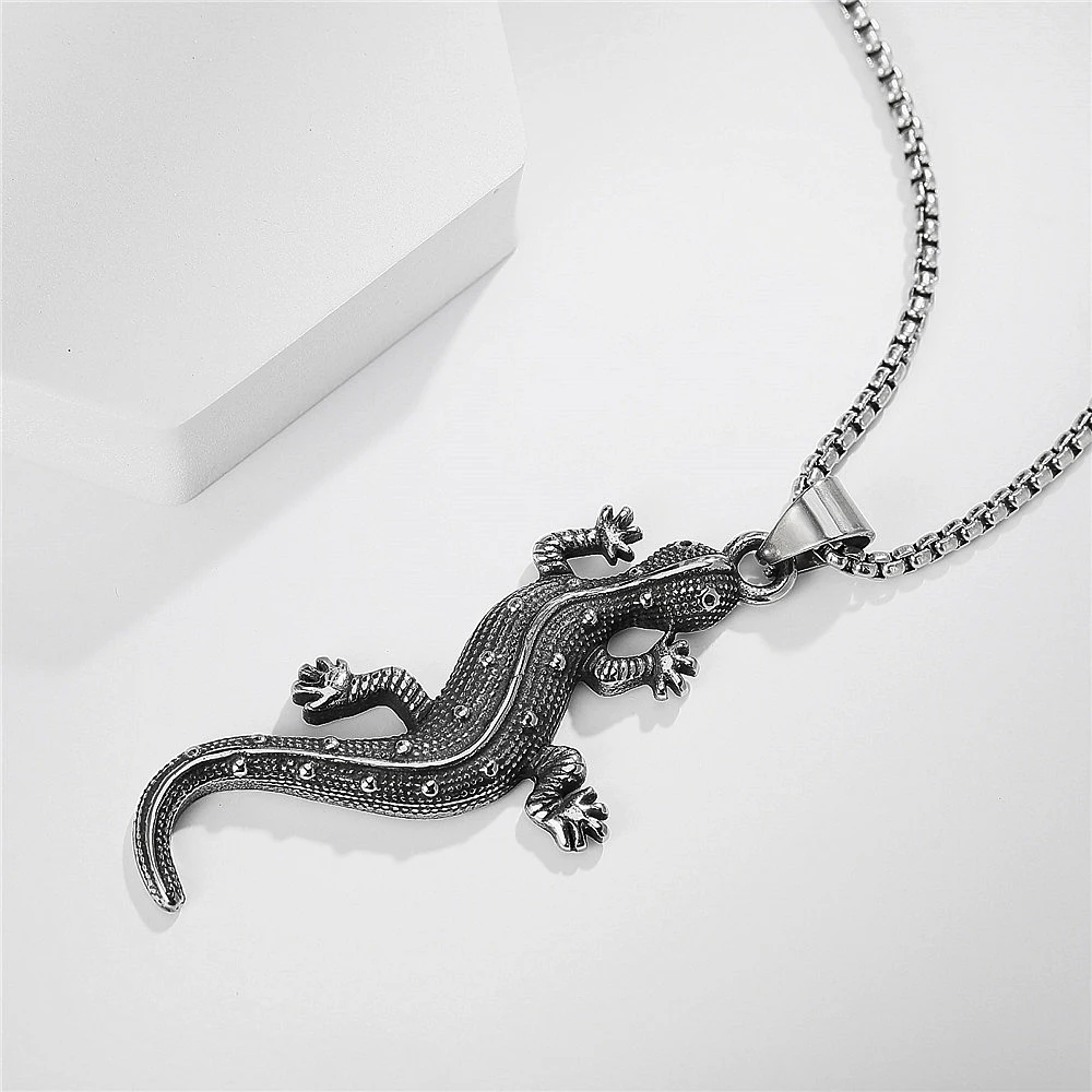 Цепочка с подвеской в виде ящерицы из нержавеющей стали |