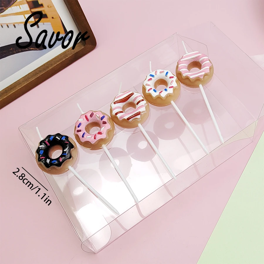 5 шт. Мультяшные свечи для торта лидер продаж пончики на день рождения детские