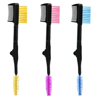 2 in 1 foldable double ended eyebrow brush eyelash brush comb with safe round comb teeth for eye makeup cosmetic tool