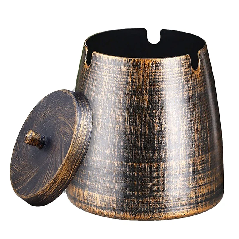 

Ashtray With Lid, Suitable For Indoor And Outdoor Use, For Remnants And Ashes In Garden