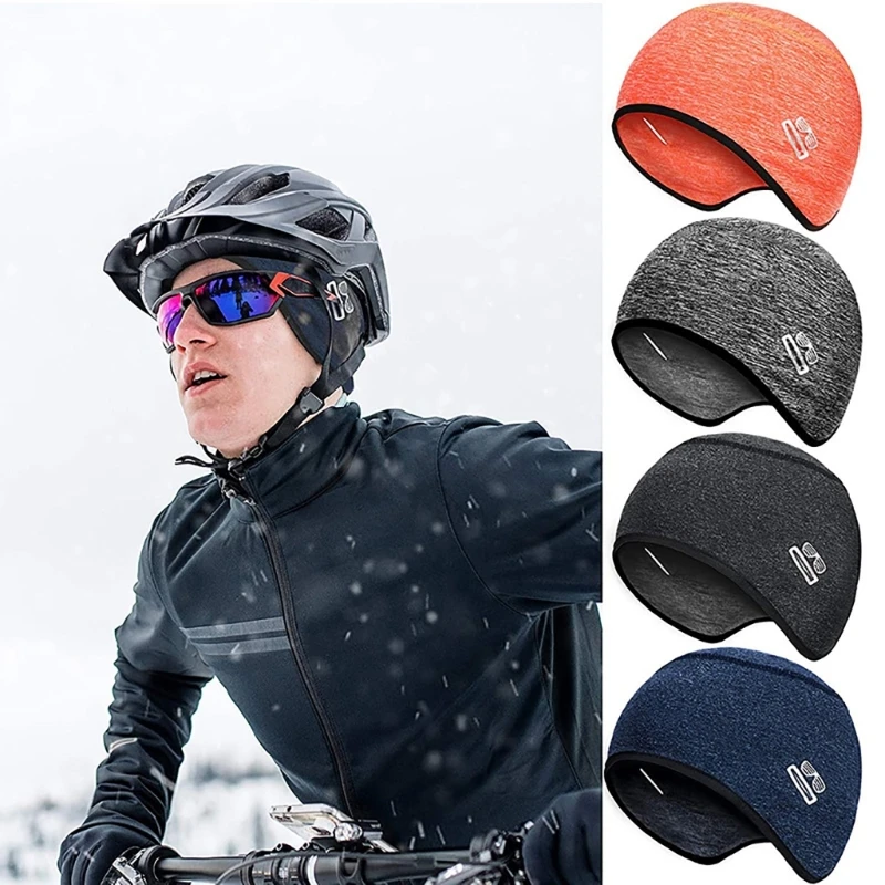 

Skull Caps Helmet-Liner Thermal Beanie with Glasses Holes Winter Cycling Caps Bike Headwear Accessories for Men Women 24BD