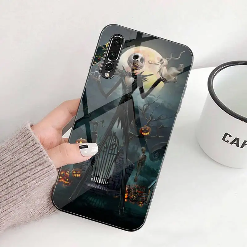 Чехол Кошмар перед Рождеством для телефона закаленное стекло Huawei P30 P20 P10 lite honor 7A 8X