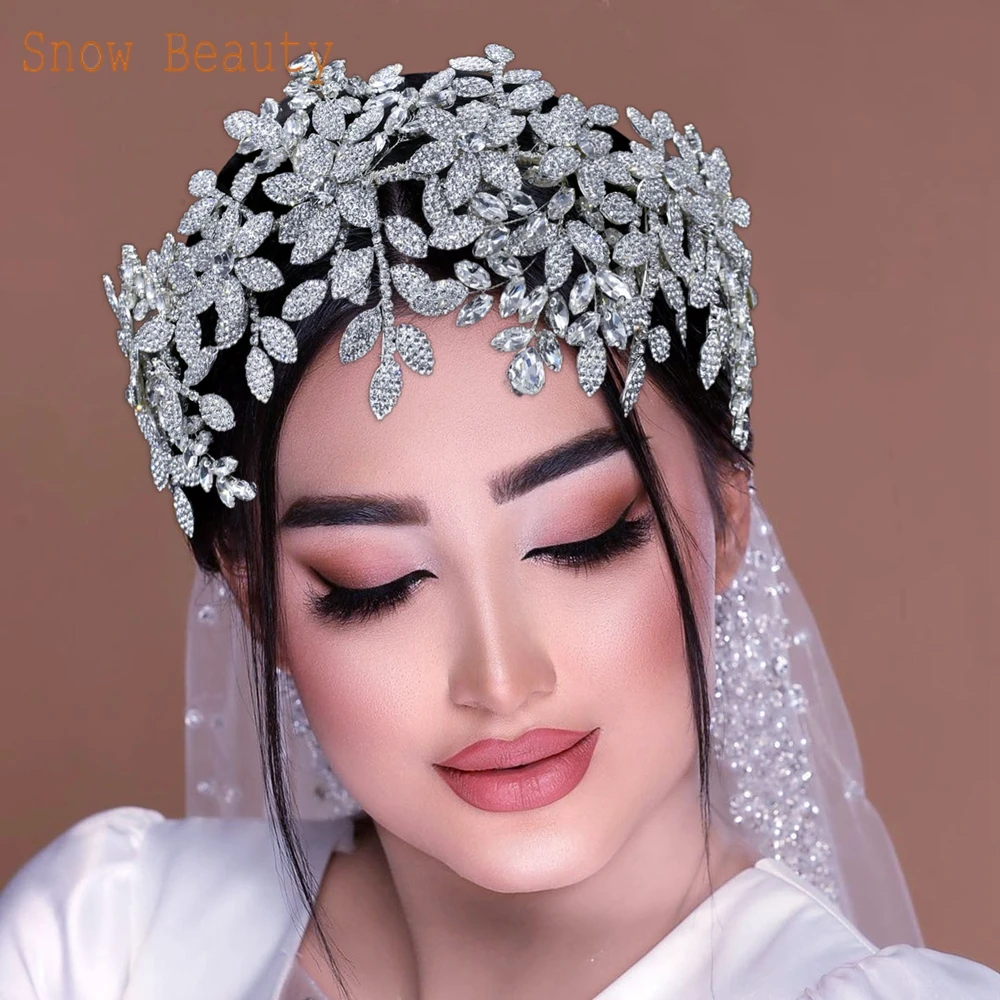

DZ027 Wedding Headbands Rhinestone Bridal Headpieces Handmade Bridesmaid Tiara Wedding Hair Piece Crystal Flower Girl Crown