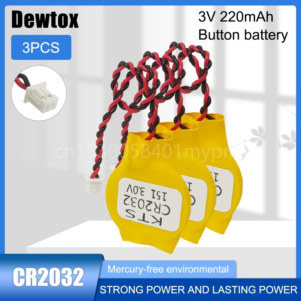 

3PCS Dewtox CR2032 3V Motherboard CMOS Strip Line Lithium Battery for IBM Notebook Motherboard Battery A Blood Glucose Meter