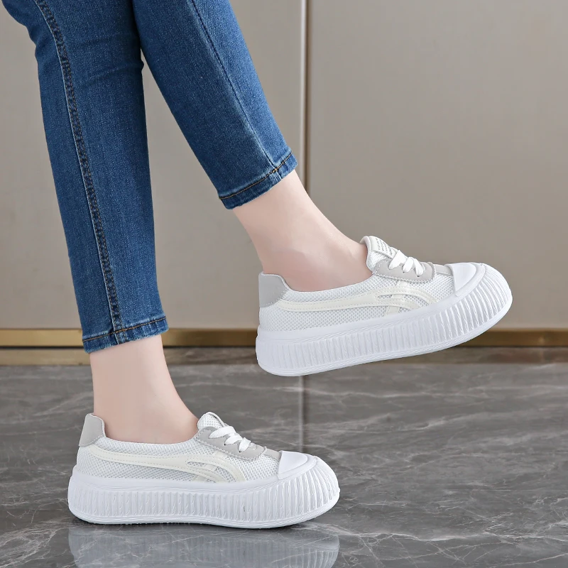 Женские кроссовки без шнуровки демисезонные тканевые с закрытым носком модель