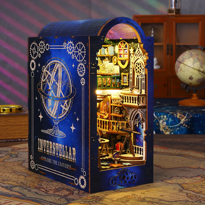 DIY межзвездное исследование книга уголок деревянная миниатюрная модель комплект