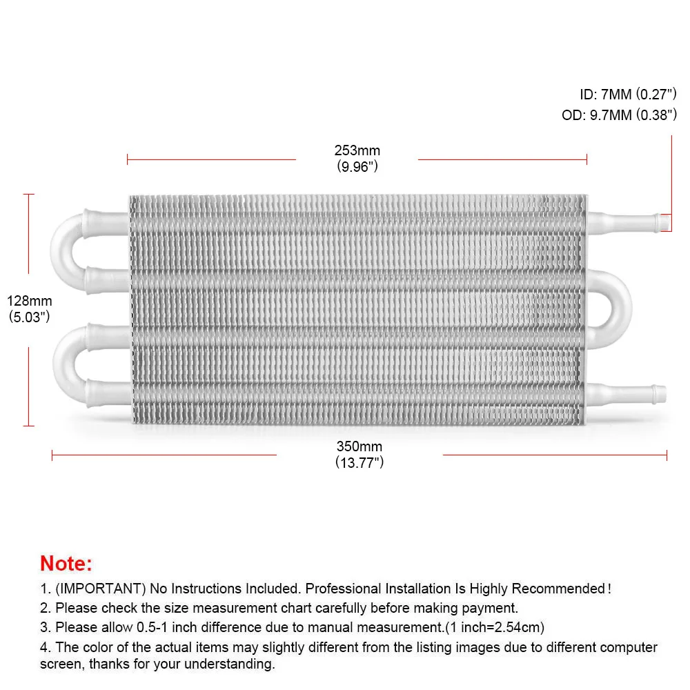 4-проходная трубка и ребристый охладитель трансмиссионного масла 5/16 дюйма