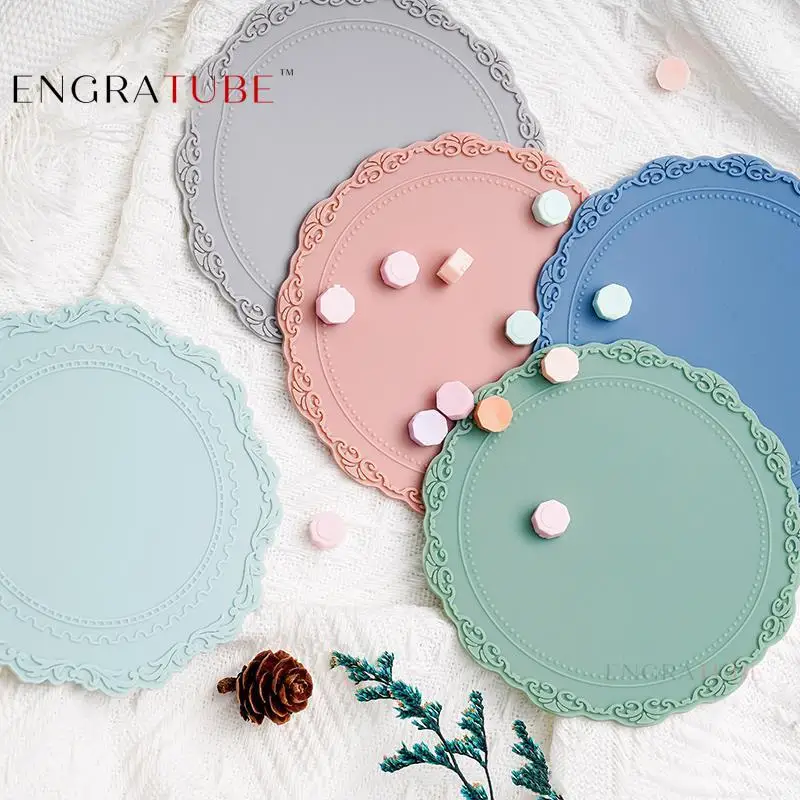 

Silica Gel Sealing Wax Demold Board Seal Stamps Paint Backing Pads DIY Wedding Birthday Party Invitation Sealing Wax