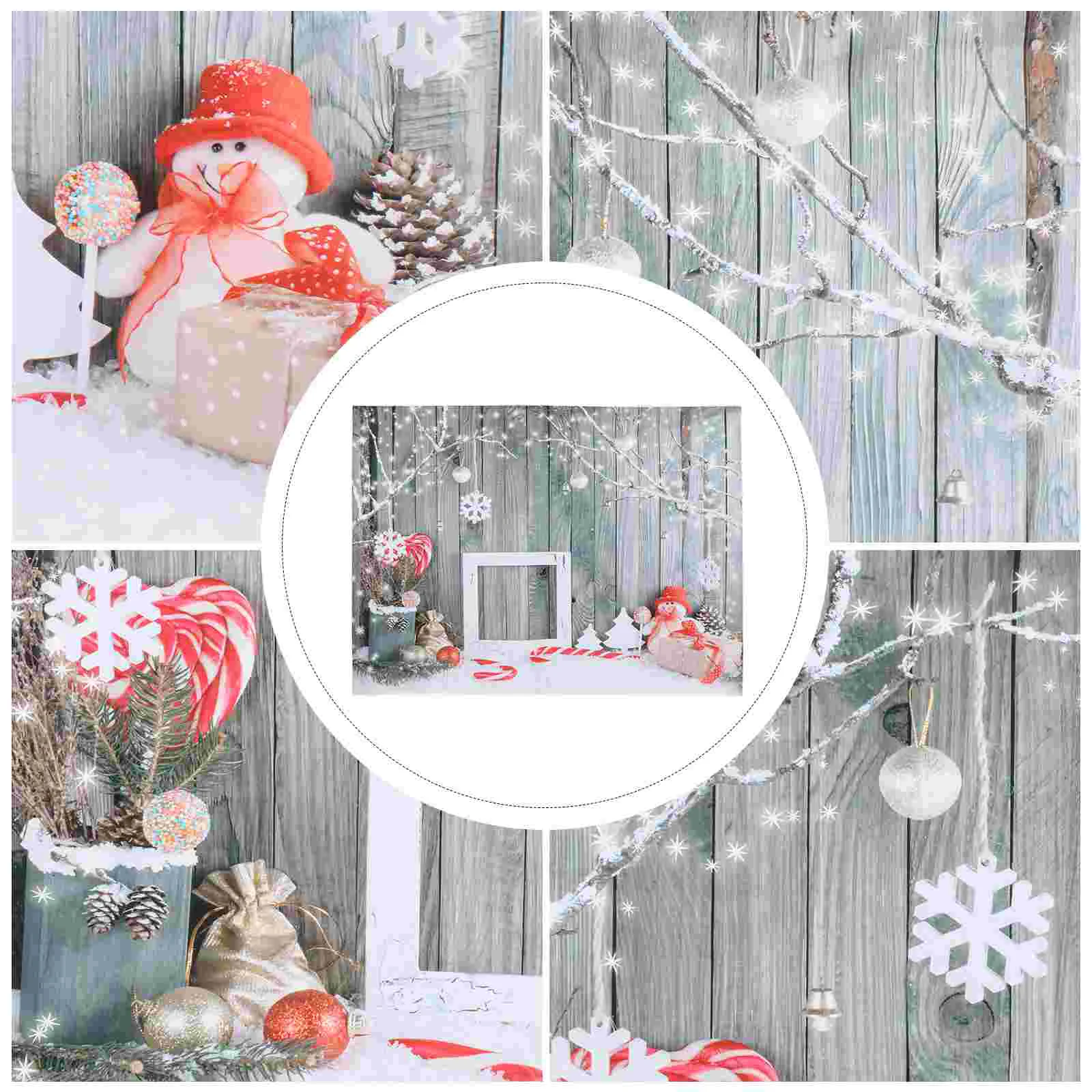 

Christmas Snowflake Background Backdrop Photo Children Blanketwall Xmas Decoration Party Winter Fabric Snow White Snowmanwood