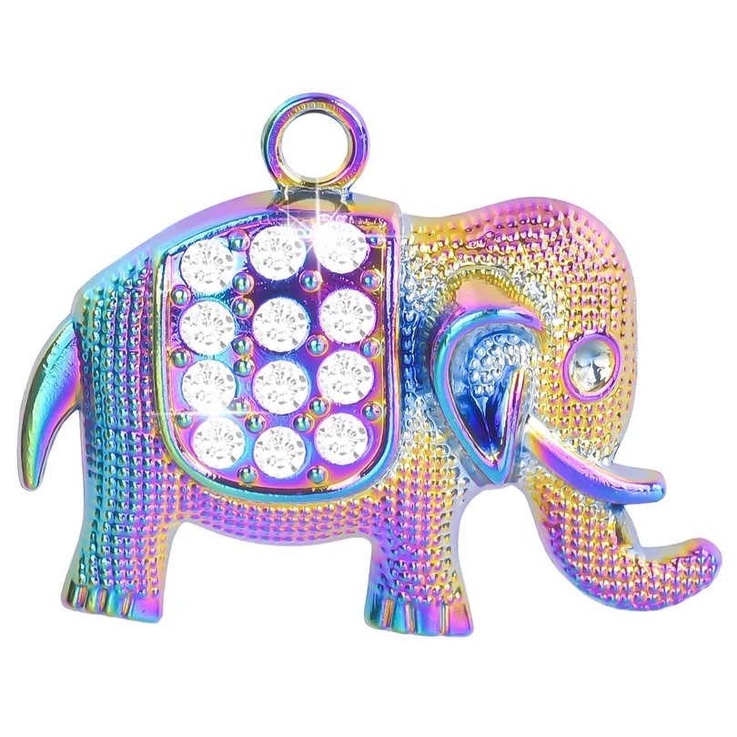 

New 5PCS/Lot Bulk Charms Alloy Electroplate Color Elephant Pendant For Jewelry Making DIY Handmade Supplies Accessories