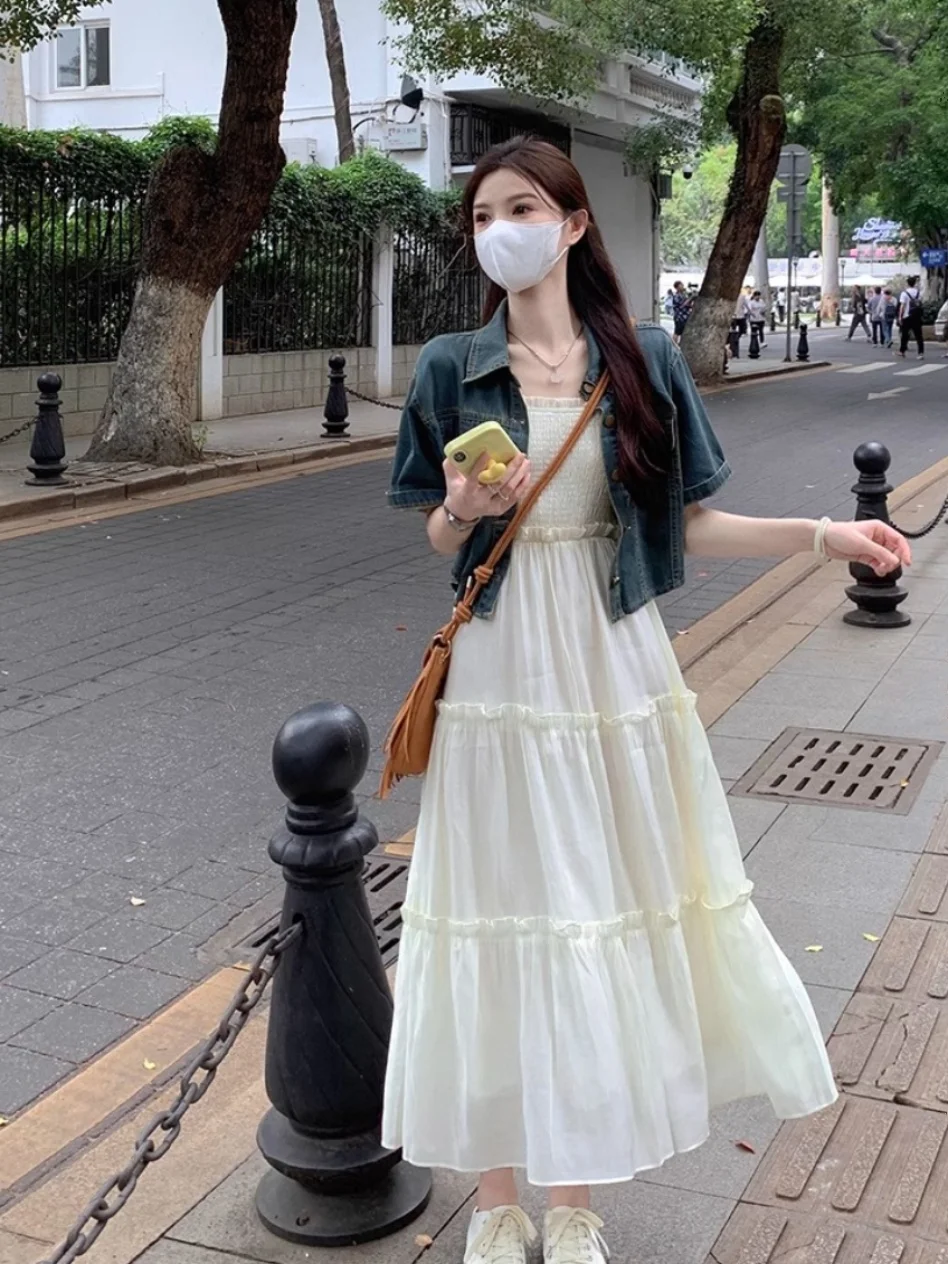 Rouje Bgmok джинсовое пальто с короткими рукавами и французским рукавом женская