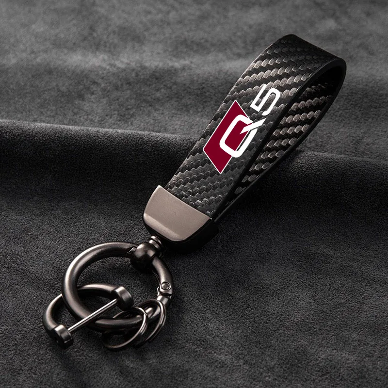 

Leather car keychain Horseshoe Buckle Jewelry for audi Q5 car accessories