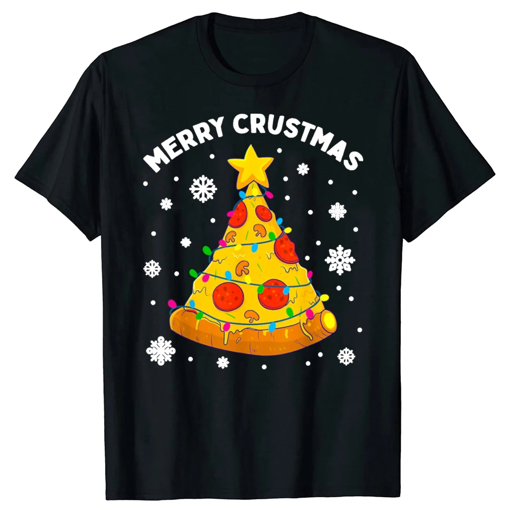 Забавные футболки с рождественским рисунком Веселая рождественская пицца