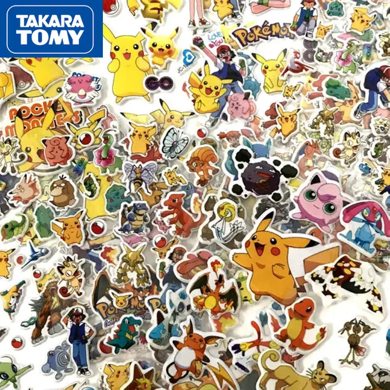 

TAKARA TOMY Pikachu Children's Cartoon Stickers Three-dimensional Bubble Stickers Kindergarten Boys and Girls Reward Stickers