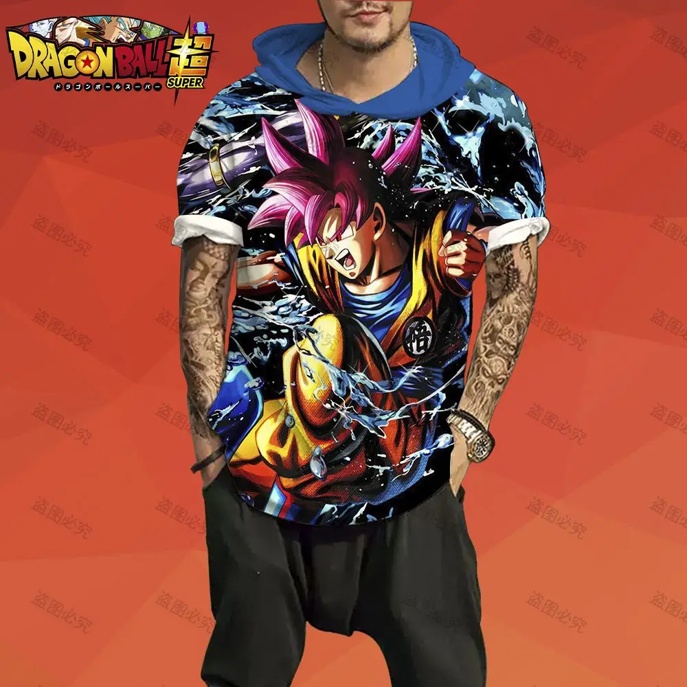 

Goku Gohan Men's Clothing Leisure Streetwear Hoodie Tshirt High Street T-shirt 2022 Summer New Party Dragon Ball Z Print Anime