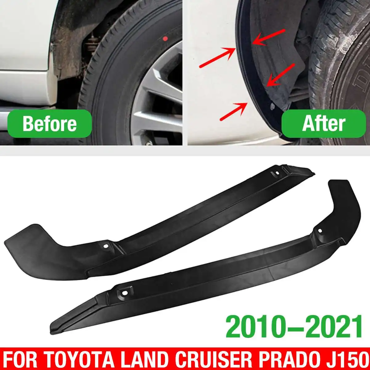 

Set Rear Wheel Mud Flaps For Toyota Land Cruiser Prado J150 J15 2010-2021 For Lexus GX 2010-2021 Mudflaps Splash Guards Mudguard