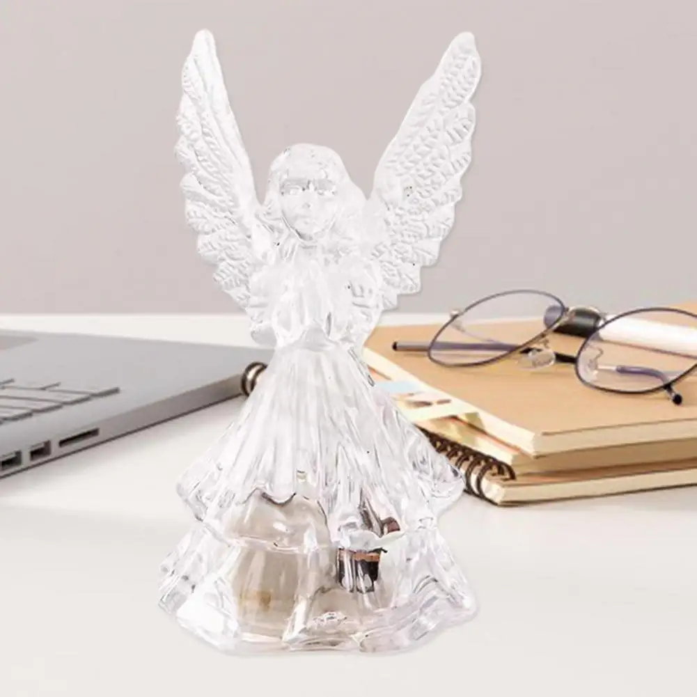 

LED Light Transparent Bedside Lamp Creative Angel Lamp Energy-saving Acrylic 3D Angel Night Light Desktop Decoration for Home
