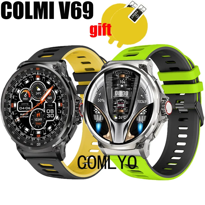 

3in1 For COLMI V69 Strap Silicone Soft Sports Band Screen Protector Film