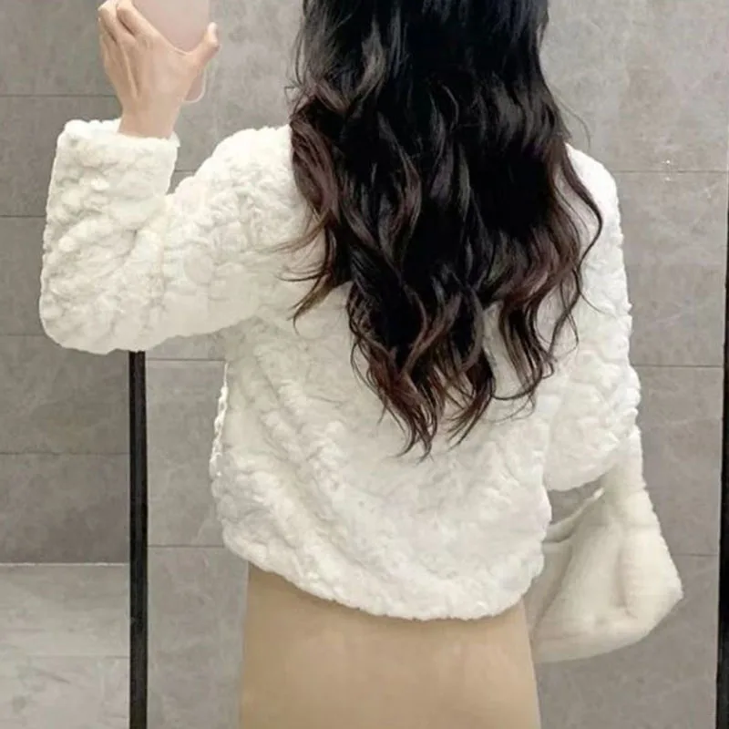 Куртка женская из овечьей шерсти с длинным рукавом и пуговицами