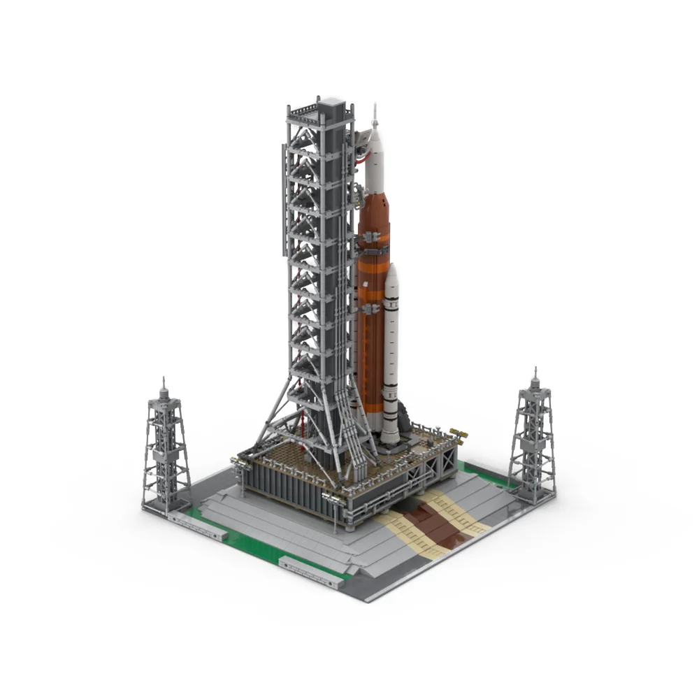 Фото Модульная система космического запуска MOC Artemis, строительные блоки, модель Ariane 5, ECA, космическая ракета, кирпичи SpaceX Falcon, тяжелая игрушка, подарок для детей №5