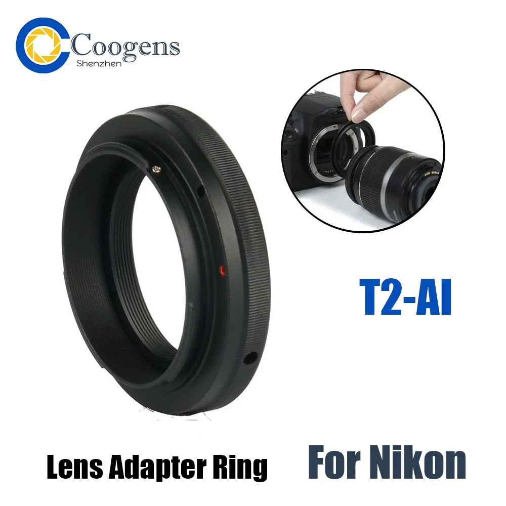 

T2-AI Aluminium Lens Adapter T Ring For Nikon AF Mount D3 D50 D90 D800 D5100 D5200 D7000 D7100 D5300 D5000 D3300 DSLR Camera