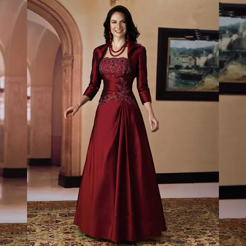 

Mother of The Bride Dresses with Jacket Floor Length Evening Party Dresses Vestidos De Mujer Elegantes Para Fiesta 2022