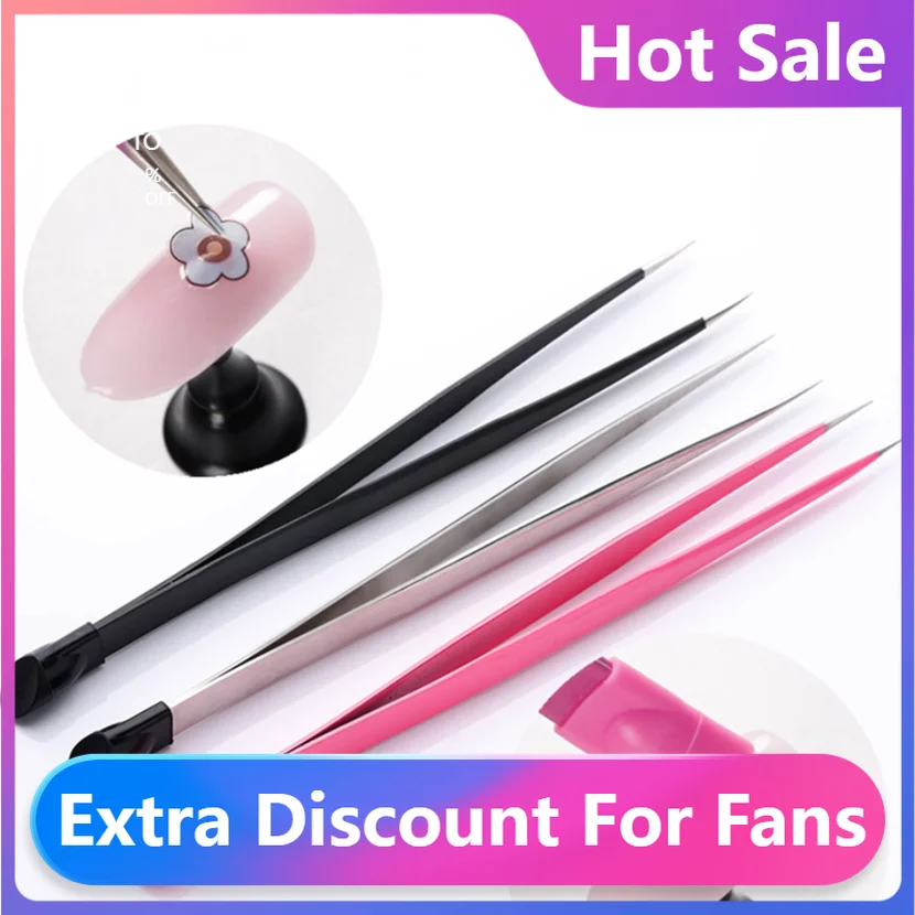 

1 шт., пинцет для ногтей с 2 насадками