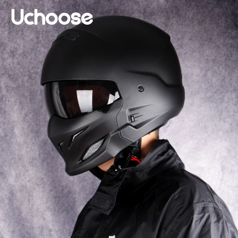 

Retro Helmet Motorcycle Cascos Moto Locomotive Personality Multi-purpose Combination Helmet Half Helmet