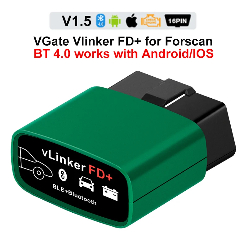 

ELM327 OBD2 сканер Vgate VLinker MC/BM/FD BT 4,0 Wifi Автомобильный диагностический инструмент для Android/IOS сканер считыватель кодов автомобильный инструмент