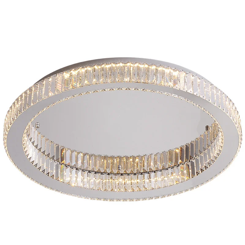 

Modern Crystal Circle Lamp Ceiling Chandelier Living Room Bedroom Study Home Decor Led Indoor Lighting Simple Ring Ceiling Light