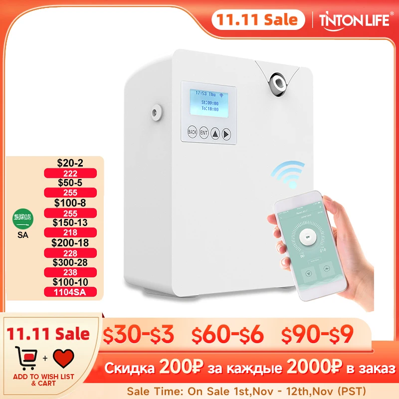 

300ml Smart Aroma Diffuser Machine Wall Mounted Air Lonizer Essential Oil Diffuser Air Purifier With WIFI Control For Home hotel