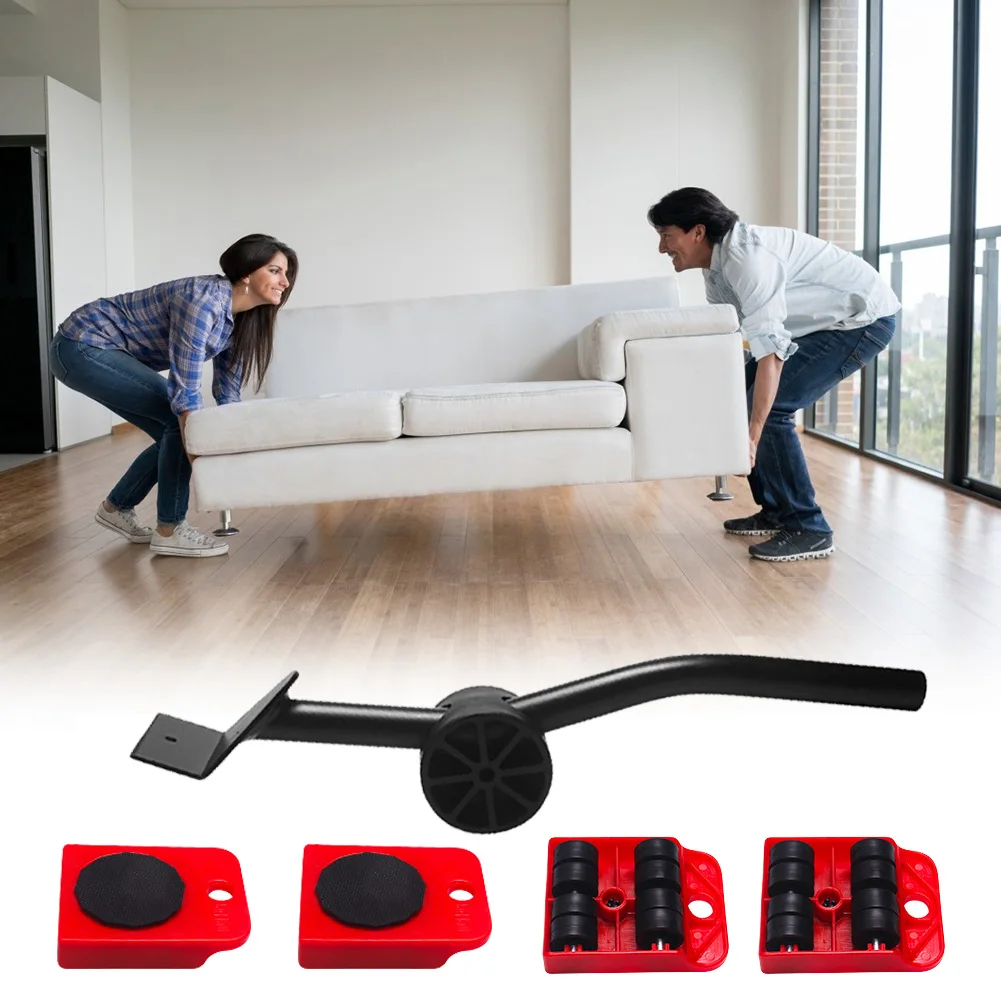 

Wheels Bar Mover Device Professional Tools Heavy Duty Bar Handing Carrier Moving Tool Set Labor Saving Furniture Lifter