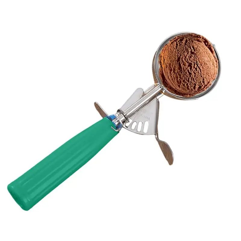 

Stainless Steel Ice Cream Scoop With Trigger Anti-Freeze Handle Icecream Spoon Perfect For Gelatos Frozen Yogurt Sundaes