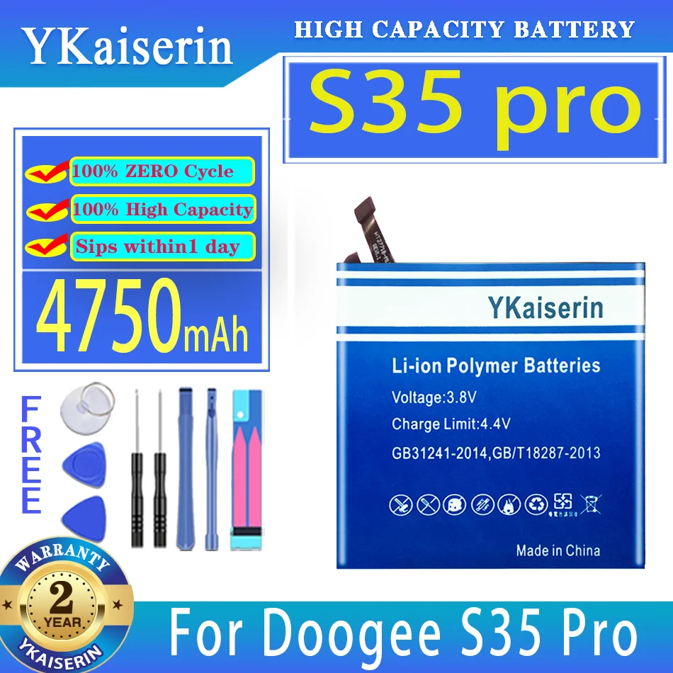 

YKaiserin 4750mAh Replacement Battery S35 Pro (BAT20M154350) For Doogee S35Pro Mobile Phone Batteria