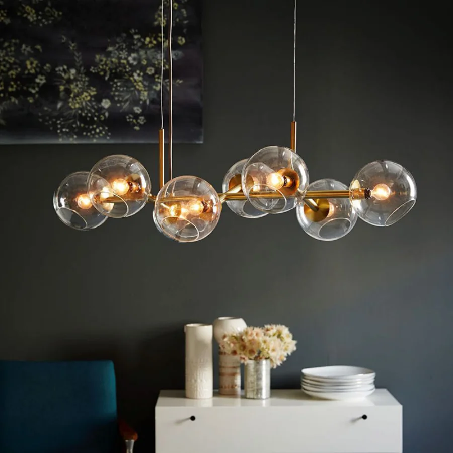 

Nordic LED pendant lights Modern living room hanging lamps dining room bedroom villa luxury metal glass lighting fixture