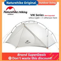 naturehike original vik series ultralight tent camping tent 15d nylon aluminum pole tent 1 2 person outdoor hiking backpack tent