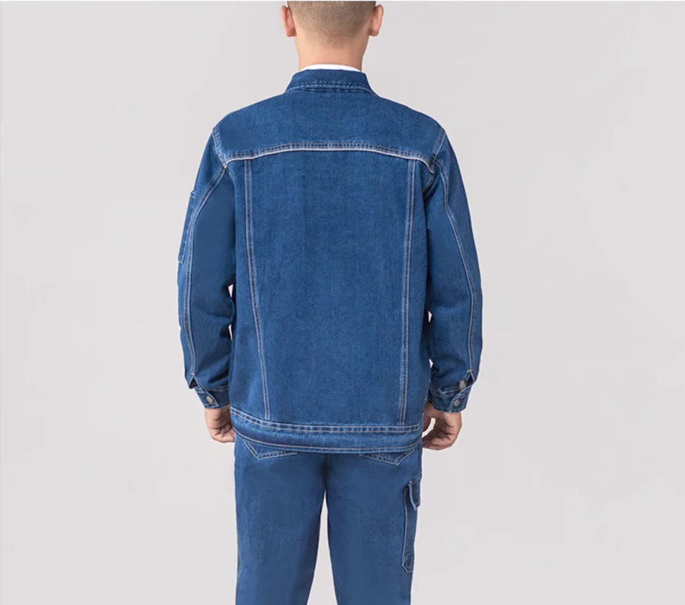 Утолщенная джинсовая рабочая форма из чистого хлопка для мужского осеннего