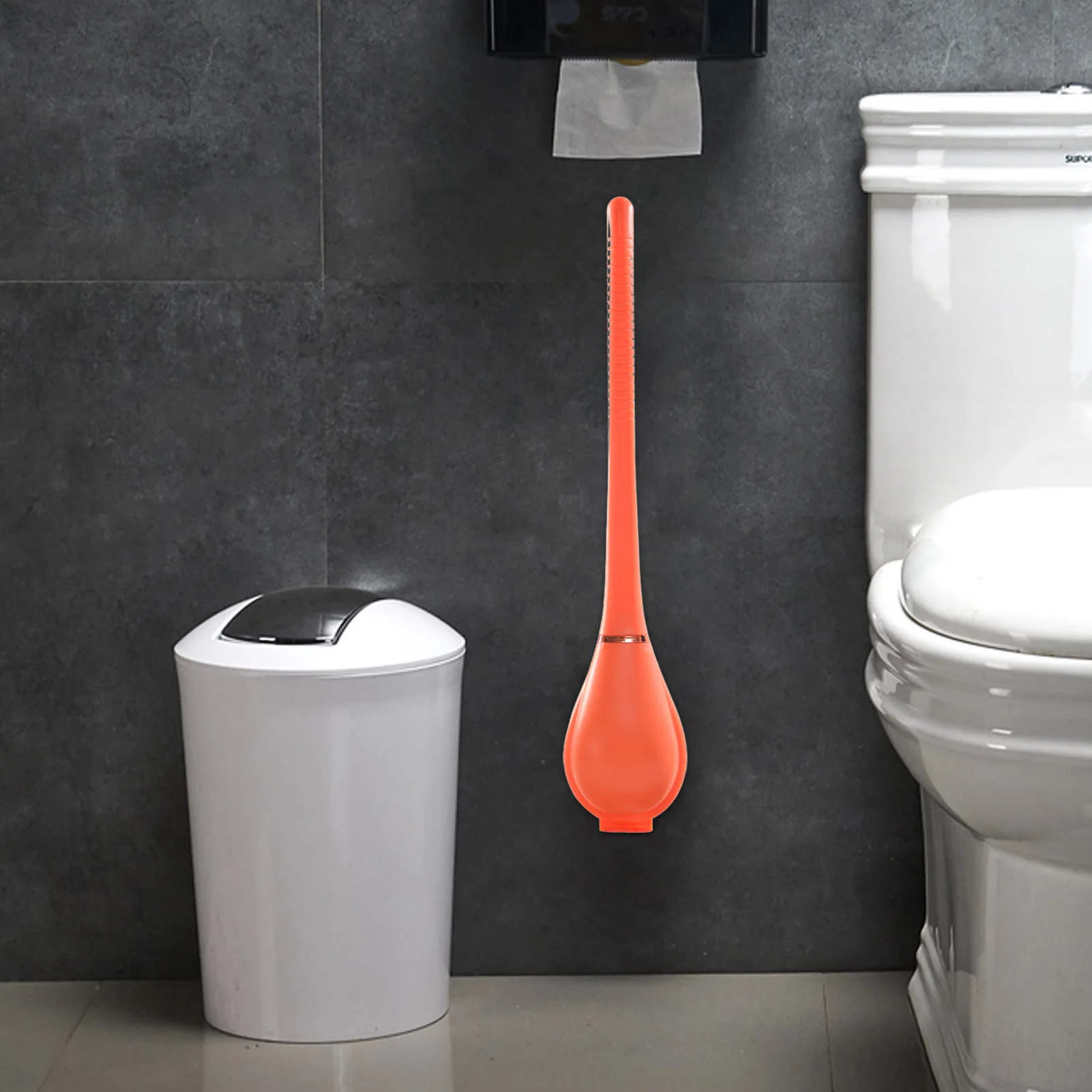 

Toilet Bowl Brush Flexible Toilet Cleaner Non-slip Handle Wall Mounted Holder TPR Bristles Bathroom Scrubber For Household Use