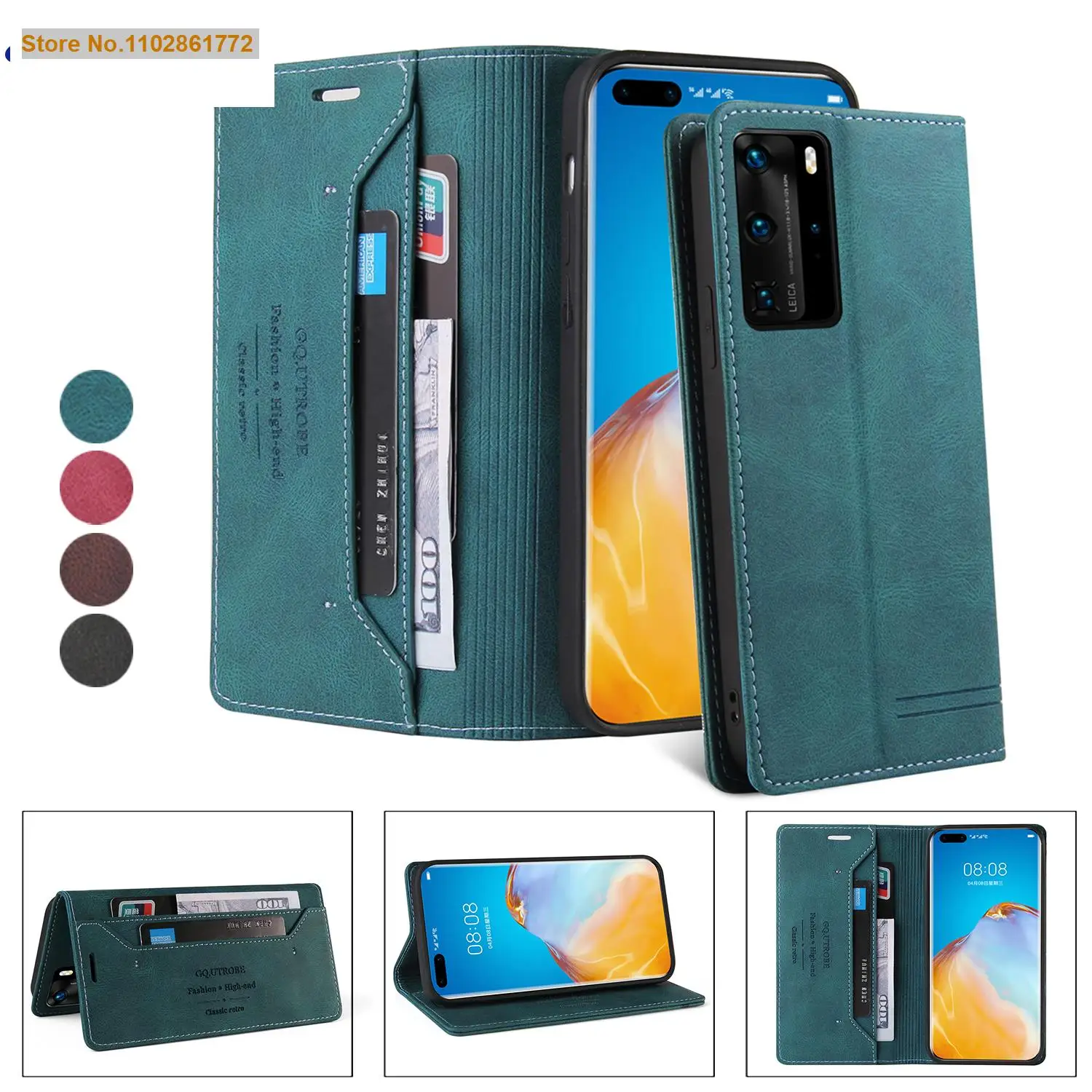 

Anti-Theft Leather Wallet Case For Huawei P40 P30 P20 Pro Lite Y5P Y6P Y7P P Smart Z 2021 2020 2019 Flip Card Slots Phone Cover