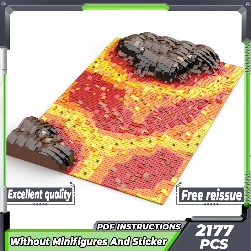 Популярная Звездная Модель Фильма Moc Строительные Кирпичи Лава Планета Сцена