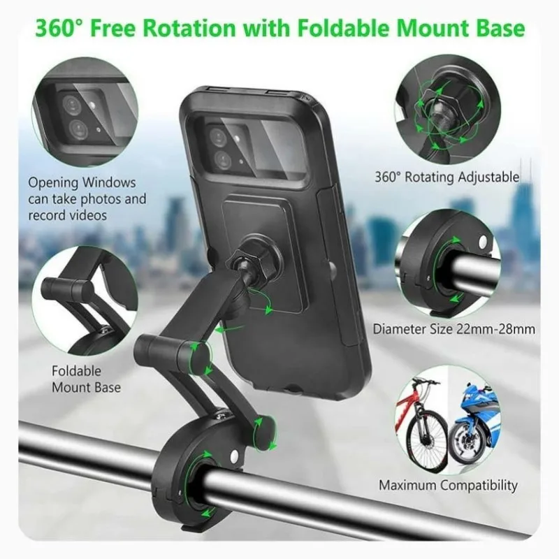 Najtaniej Obrót O 360 ° Wodoodporny Rowerowy Uchwyt Na Telefon Uchwyt Na Telefon Komórkowy Do Kierownicy Motocykla I Roweru Z TPU Touch